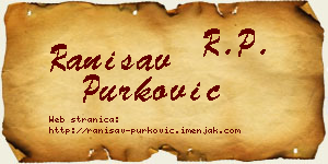 Ranisav Purković vizit kartica
